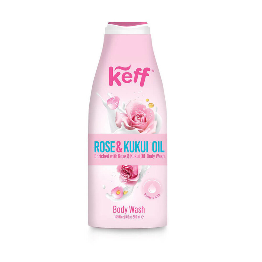 Gel doccia Rose & Kukui Oil Keff, 500 ml, Sano