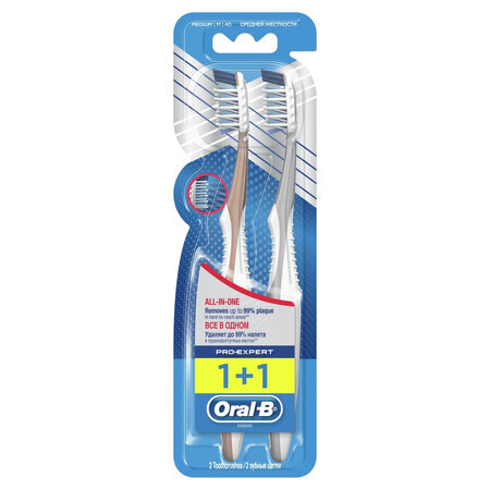 Oral-B, brosse à dents, Pro-Expert, All In One, 40 Medium, 2 pièces