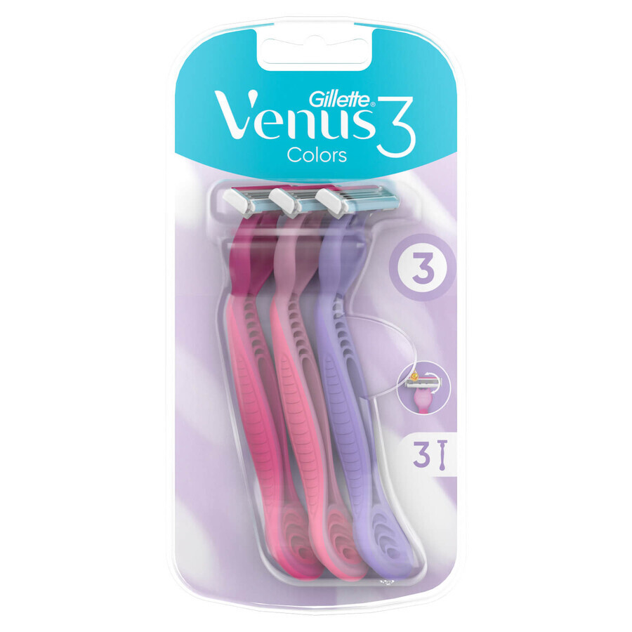 Gillette Venus 3, rasoir pour femmes, jetable, mélange, 3 pièces