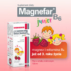 Magnefar B6 Junior, liquide pour enfants à partir de 3 ans et adultes, saveur framboise, 120 ml