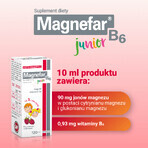 Magnefar B6 Junior, liquide pour enfants à partir de 3 ans et adultes, saveur framboise, 120 ml