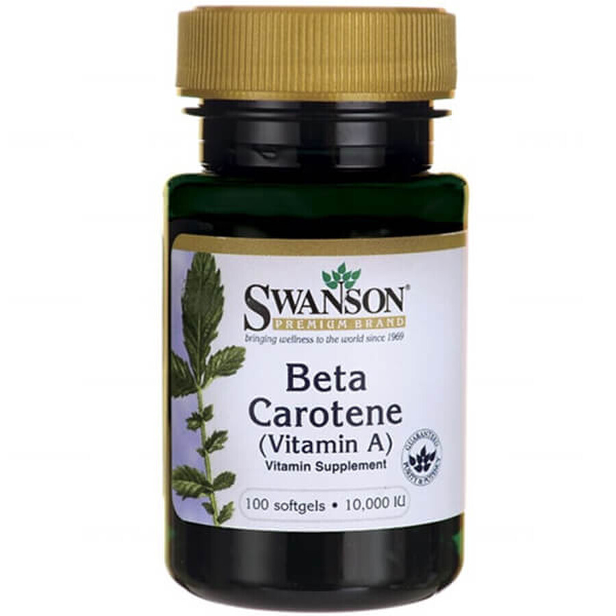 Swanson Beta Carotene 10000 IU, beta carotene, 100 capsules de gel