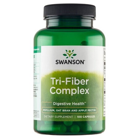 Swanson Tri-Fiber Complex, Psyllium + son + pectine, 100 gélules