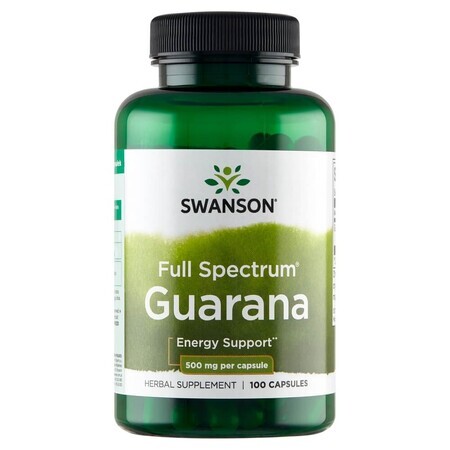 Swanson Full Spectrum Guarana, Graines de Guarana, 100 gélules