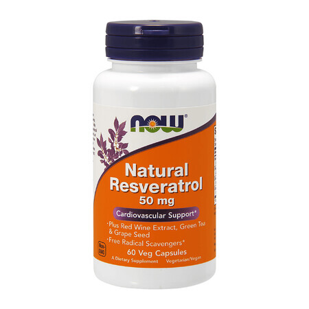 Now Foods, Resvératrol naturel, 50 mg, 60 gélules