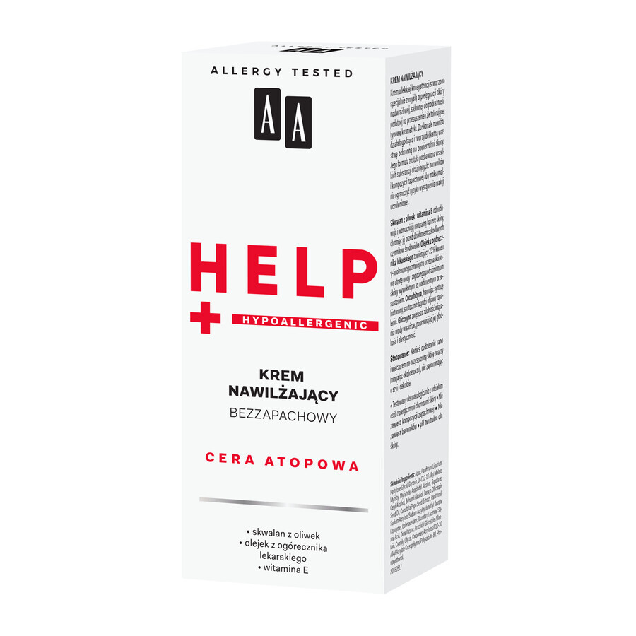 AA Help, Atopic Skin, crème hydratante sans parfum, 50 ml