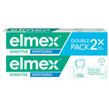 Elmex Sensitive Whitening dentifrice avec fluorure d'amines, 2 x 75 ml 