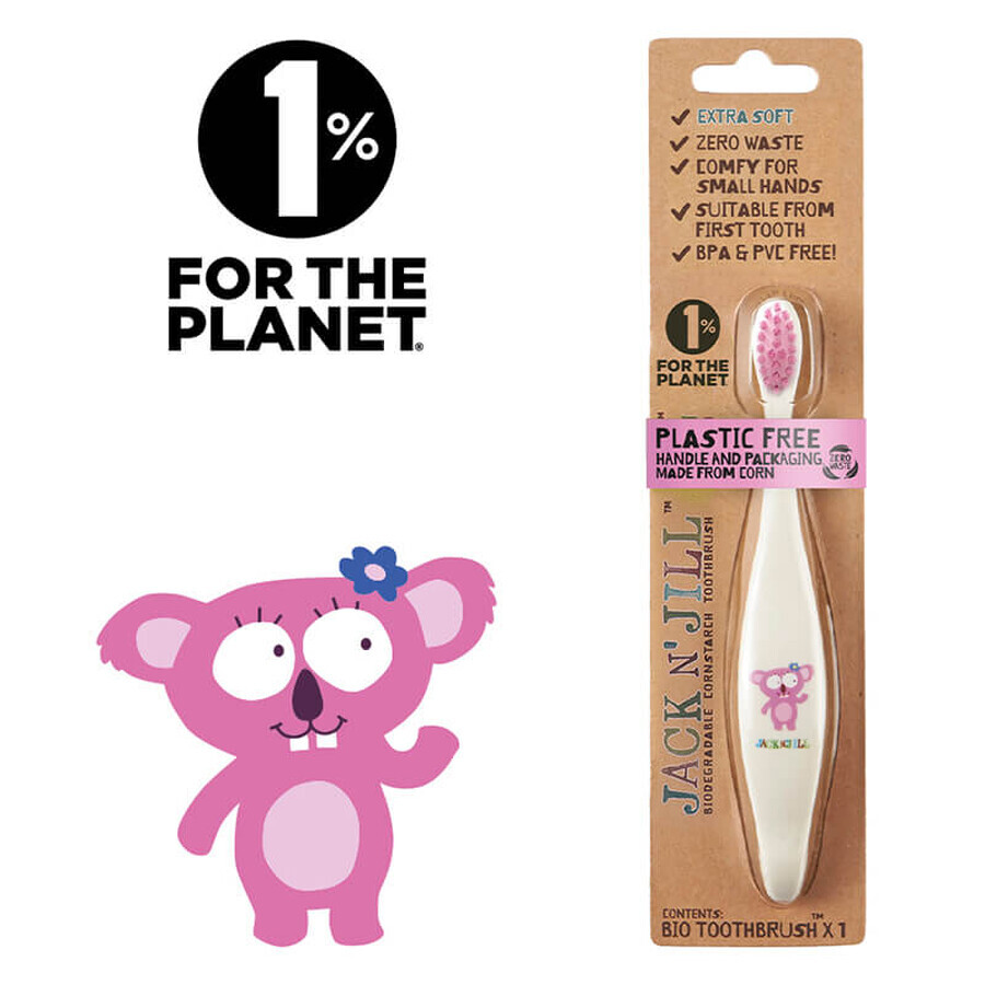 Jack'n'Jill, BIO toothbrush for children, koala bear, 1 pc