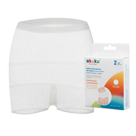 AKUKU, culotte postnatale, filet, réutilisable, taille XL, 2 pièces