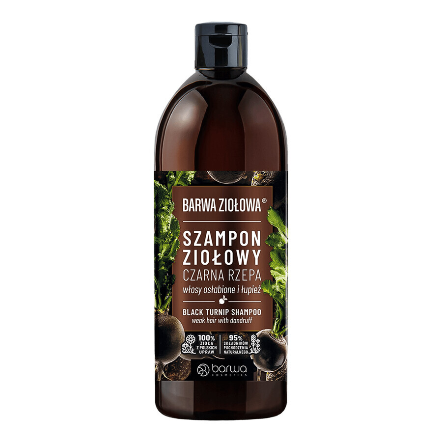 Barwa Ziołowa, shampooing au navet noir, 480 ml