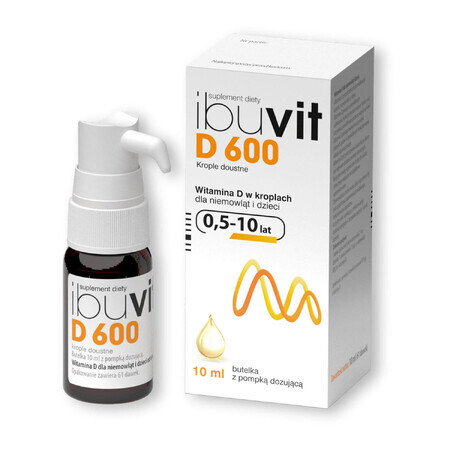 Ibuvit D 600, vitamine D pour nourrissons et enfants, gouttes orales, 10 ml