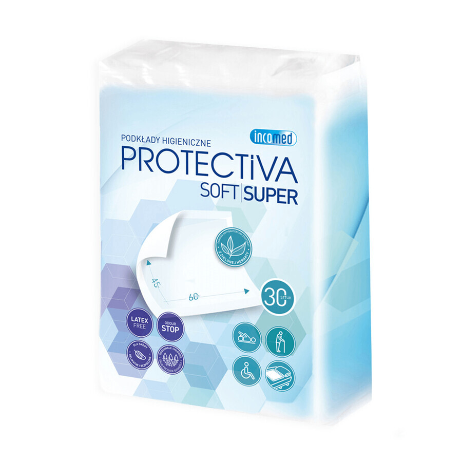 Protectiva Soft Super, serviettes hygiéniques, 45 cm x 60 cm, 30 unités