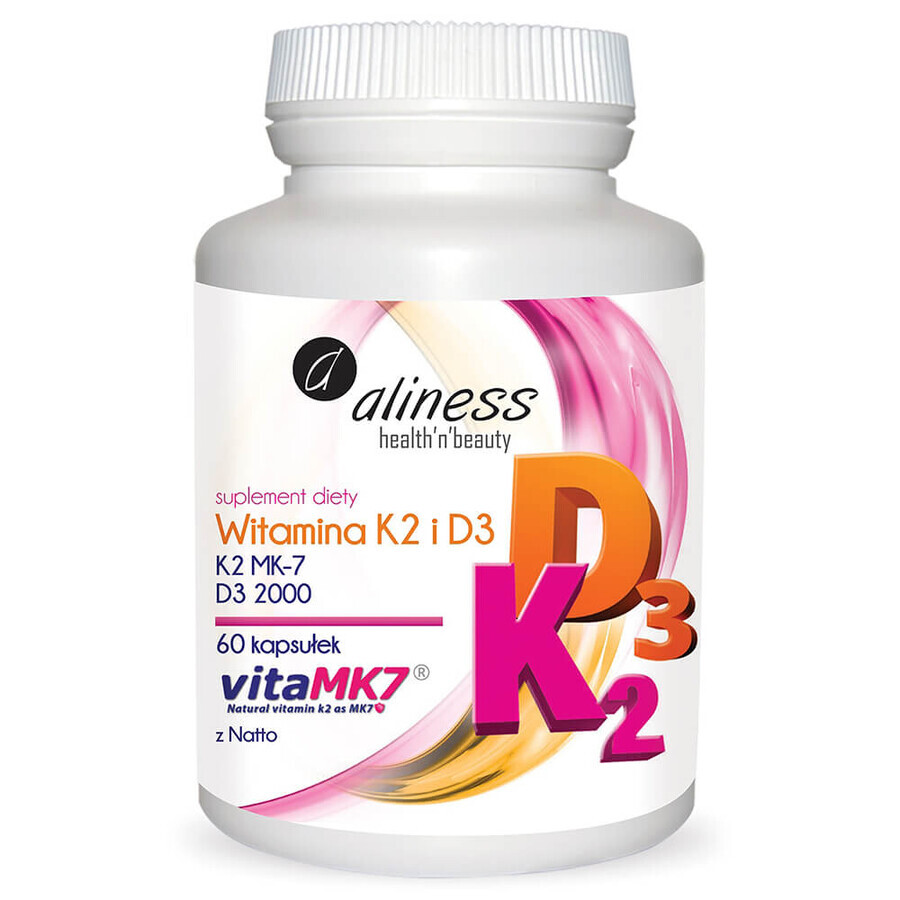 Aliness Vitamina K2 MK-7 100 µg + D3 2000 UI, 60 capsule