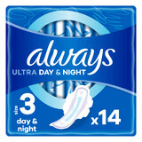 Always Ultra Night, serviettes hygiéniques avec ailettes, 14 pièces