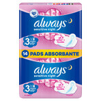 Always Ultra Night Sensitive, serviettes hygiéniques avec ailettes, 14 pièces