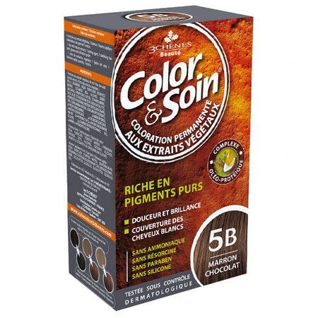 Color&amp;Soin, teinture pour cheveux, 5B, brun chocolat, 135 ml