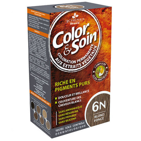 Color&amp;Soin, tinte para el cabello, 6N, rubio oscuro, 135 ml