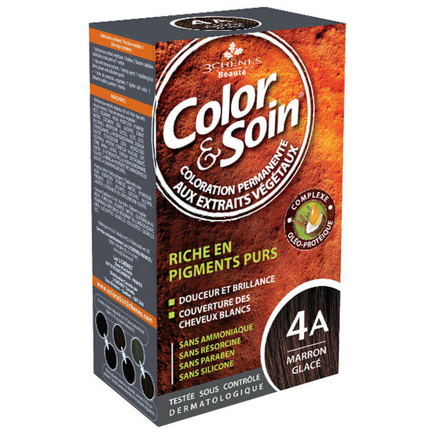 Color&amp;Soin, teinture, 4A, brun froid, 135 ml