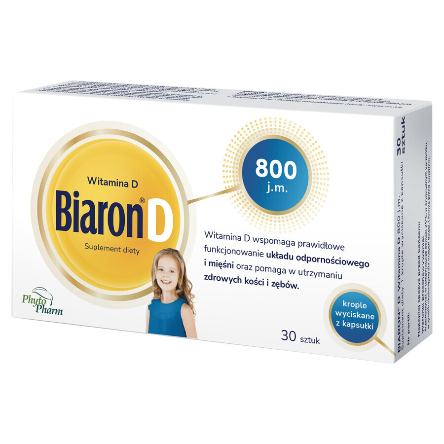 Biaron D, vitamina D 800 UI, 30 capsule cu răsucire