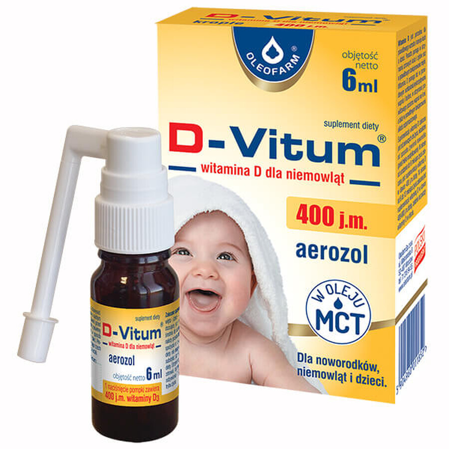 D-Vitum 400 UI, vitamine D pour nourrissons, aérosol, 6 ml