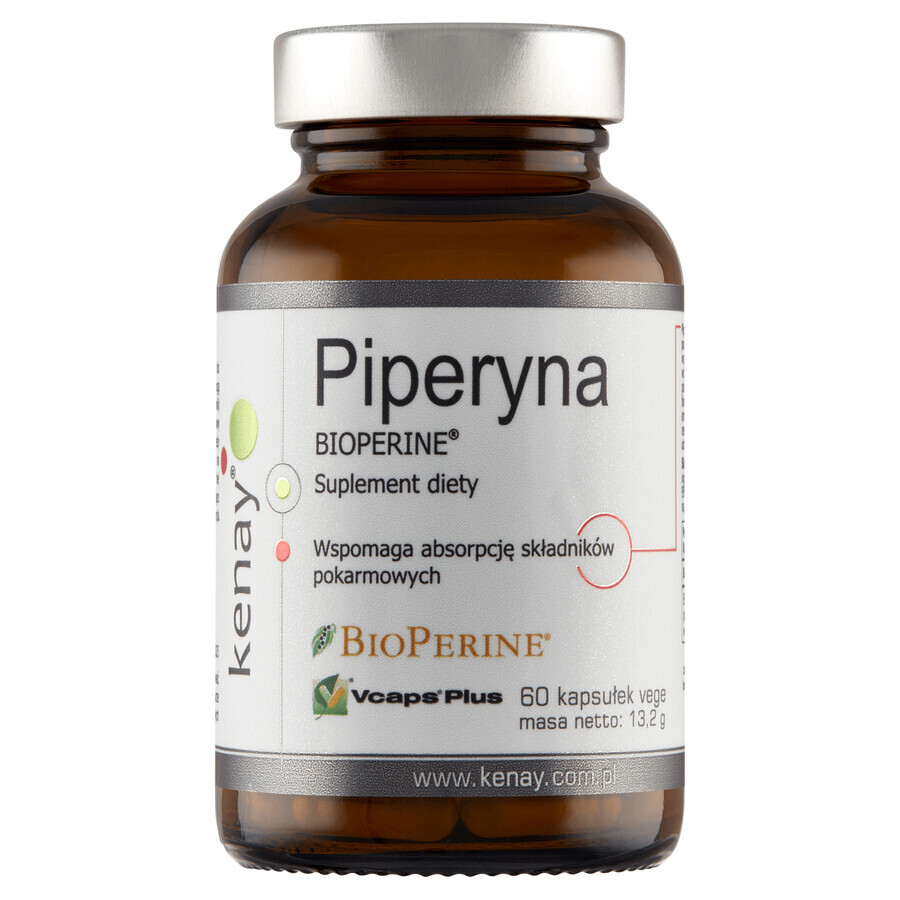 Kenay Piperine BioPerine, 60 vegetable capsules