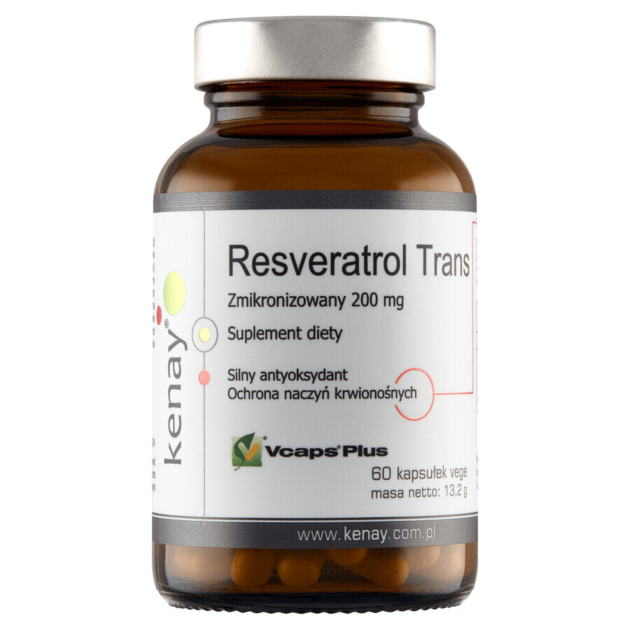 Kenay Resveratrol Trans Micronizado 200 mg, 60 cápsulas vegetales