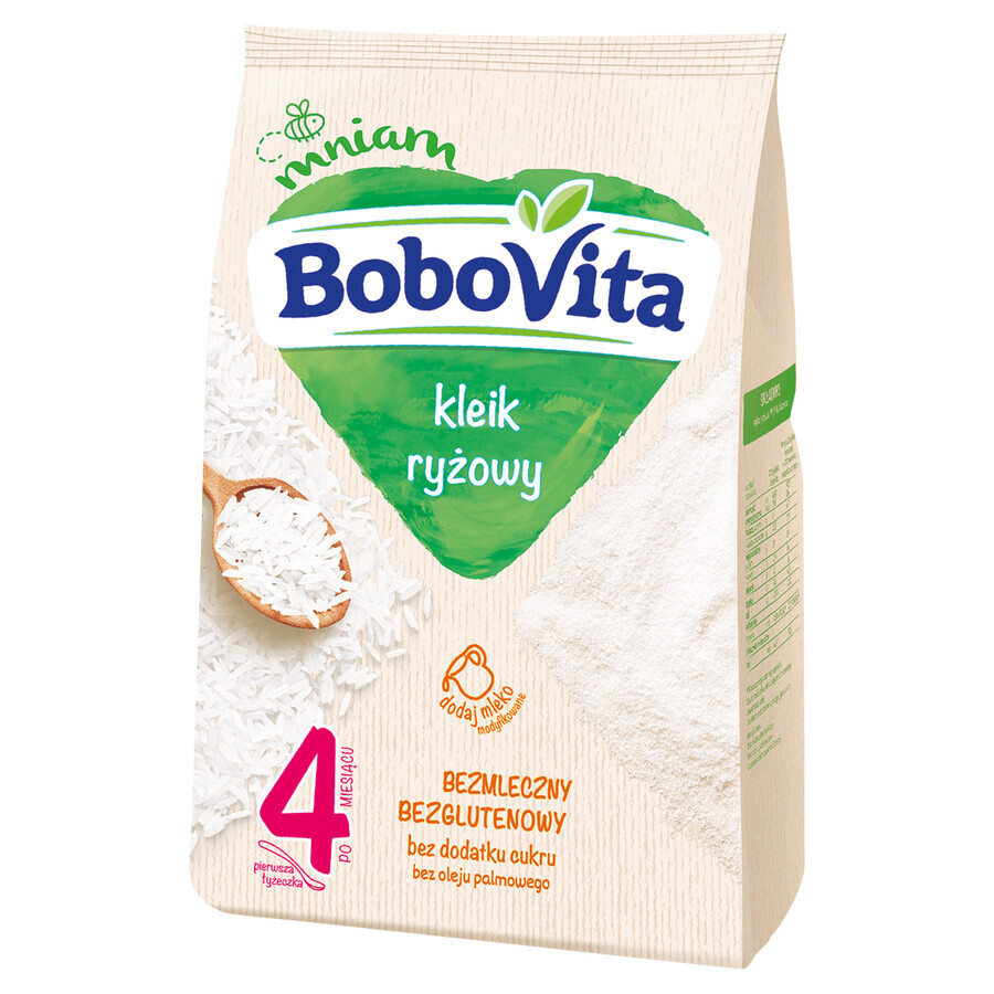 BoboVita Gruau de riz, sans produits laitiers, sans gluten, sans sucre ajouté, après 4 mois, 160 g