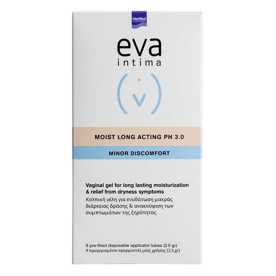 Eva Intima Moist Gel hydratant vulvo-vaginal à action prolongée pH 3.0, 9 applicateurs vaginaux, Intermed