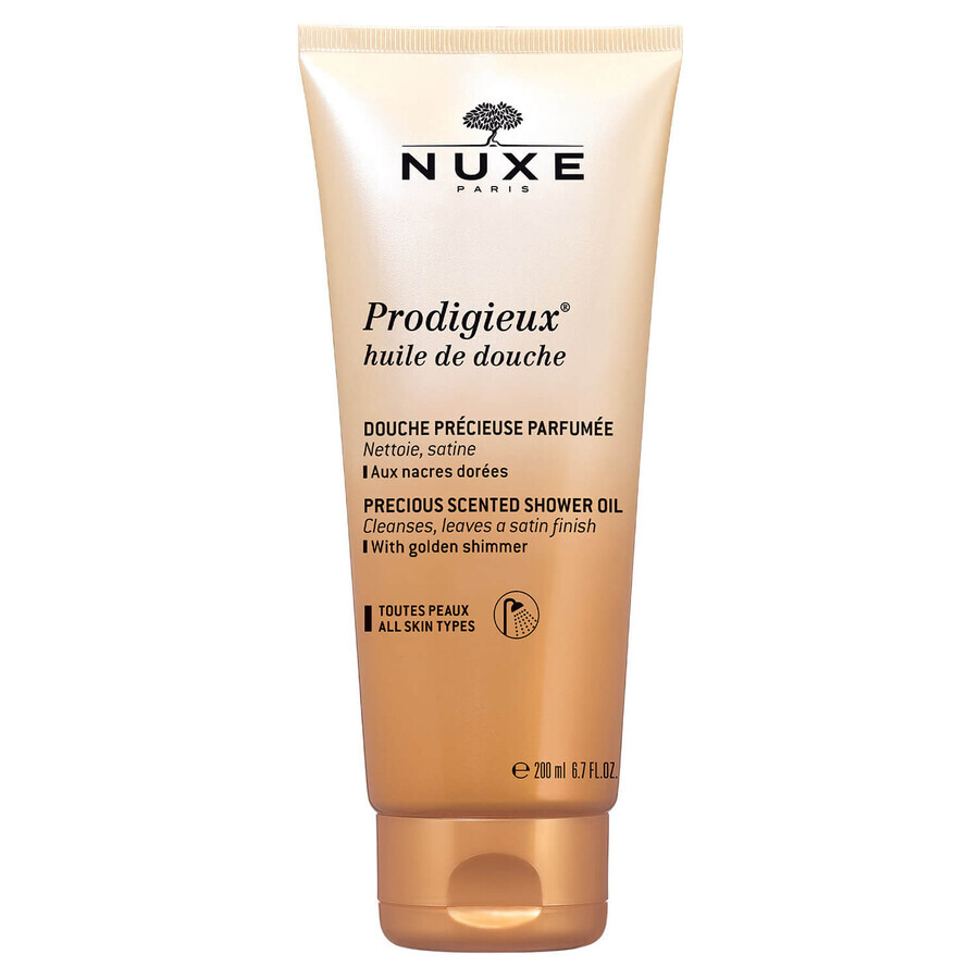 Nuxe Prodigieux, huile de douche aux particules dorées, 200 ml