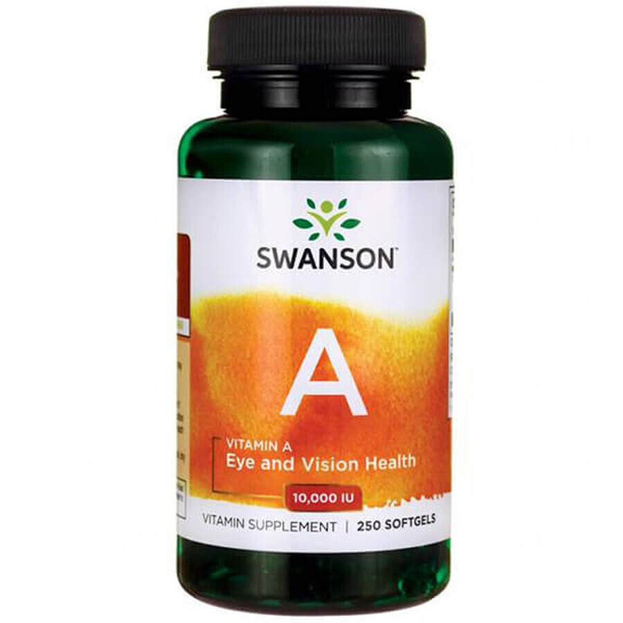 Swanson A, vitamine A 10000 IU, 250 capsules de gel