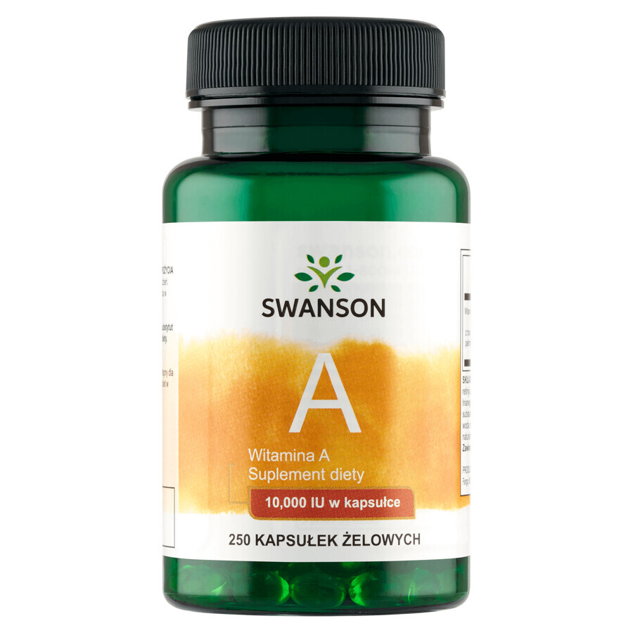 Swanson A, vitamine A 10000 IU, 250 capsules de gel