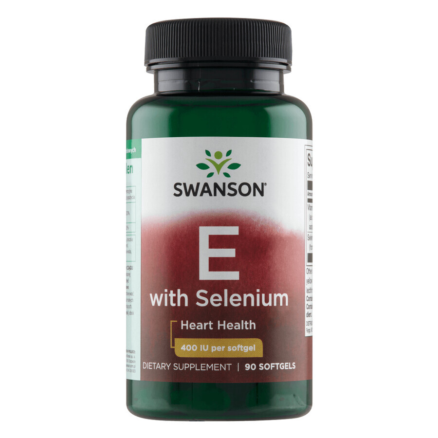 Swanson E avec Sélénium, vitamine E et sélénium, 90 gélules