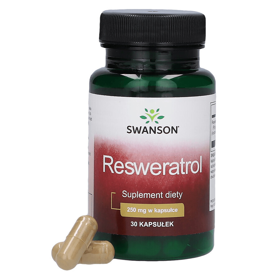 Swanson Resveratrol, resvératrol 250 mg, 30 gélules