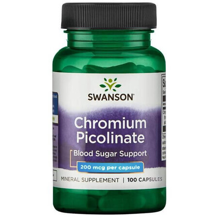 Swanson Chromium Picoliante, Chrom 200 µg, 200 Kapseln