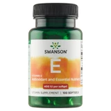 Swanson E, vitamine E naturelle 400 UI, 100 capsules de gel