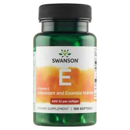 Swanson E, vitamine E naturelle 400 UI, 100 capsules de gel