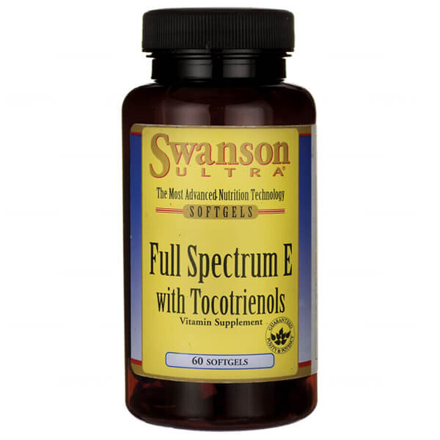 Swanson E avec Tocotrienols, vitamine E et tocotrienols, 60 gélules