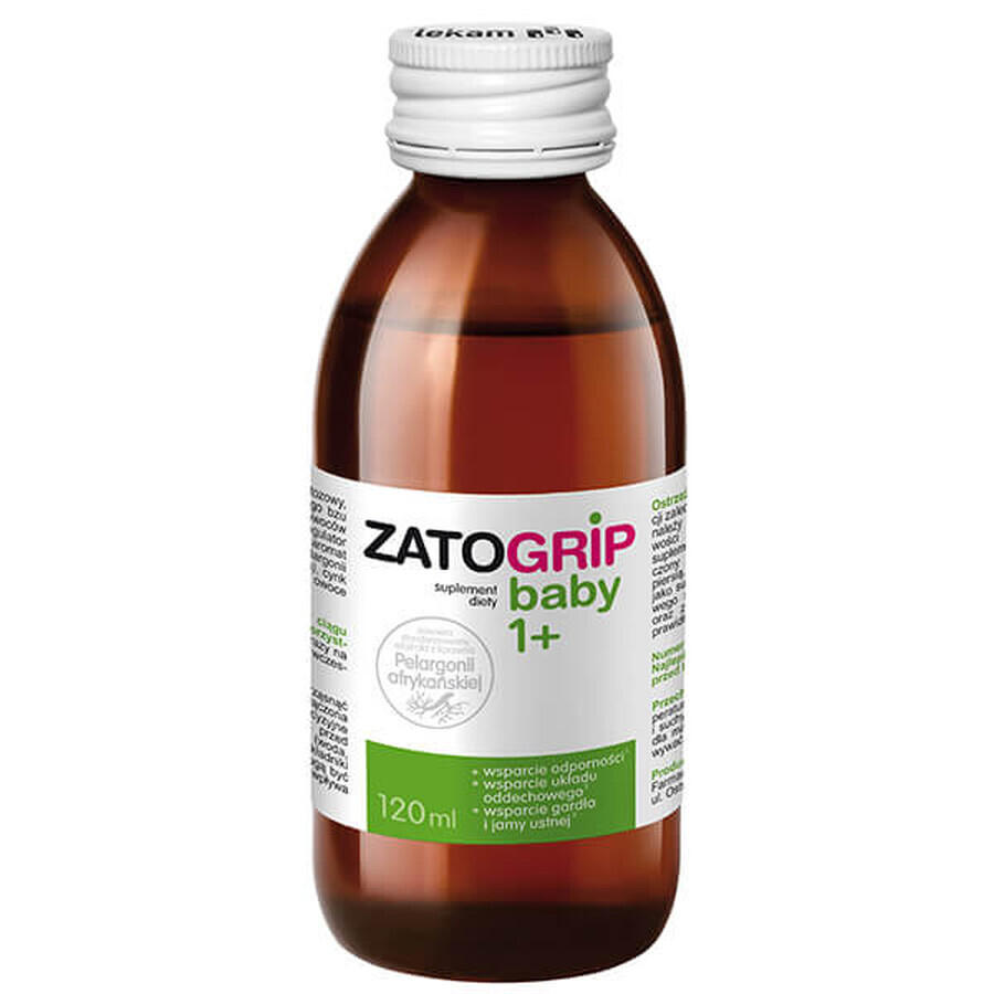 ZatoGrip Baby 1+, sirop pour enfants, goût framboise, 120 ml