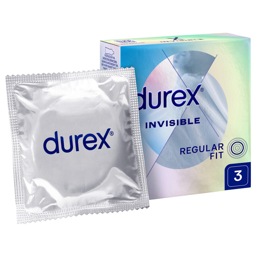 Durex Invisible, préservatifs super fins, 3 pièces