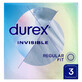 Durex Invisible, pr&#233;servatifs super fins, 3 pi&#232;ces