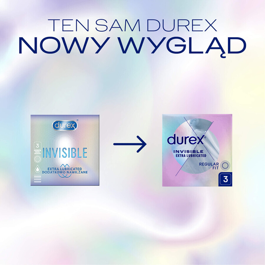 Durex Invisible, préservatifs super fins, 3 pièces