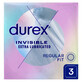 Durex Invisible, pr&#233;servatifs super fins, 3 pi&#232;ces