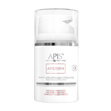 Apiderm, crème réparatrice et revitalisante, crème de jour, soins après chimiothérapie et radiothérapie, 50 ml