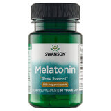 Swanson Melatonin, mélatonine 500 mcg, 60 gélules végétales