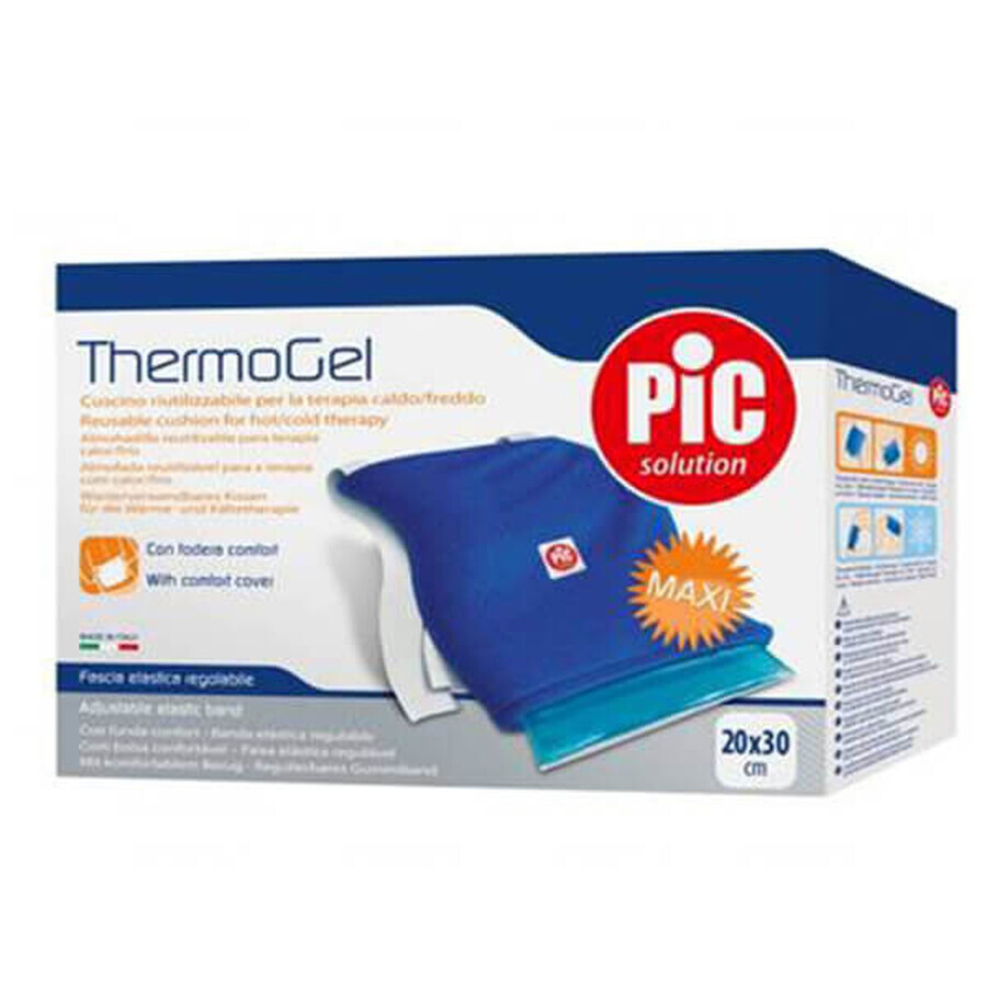 Pic Solution ThermoGel, compresse de gel avec housse et bandes élastiques, 20 cm x 30 cm, 1 pièce