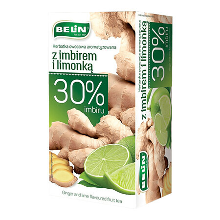 Belin Thé aromatisé au gingembre et au citron vert, 2 g x 20 sachets