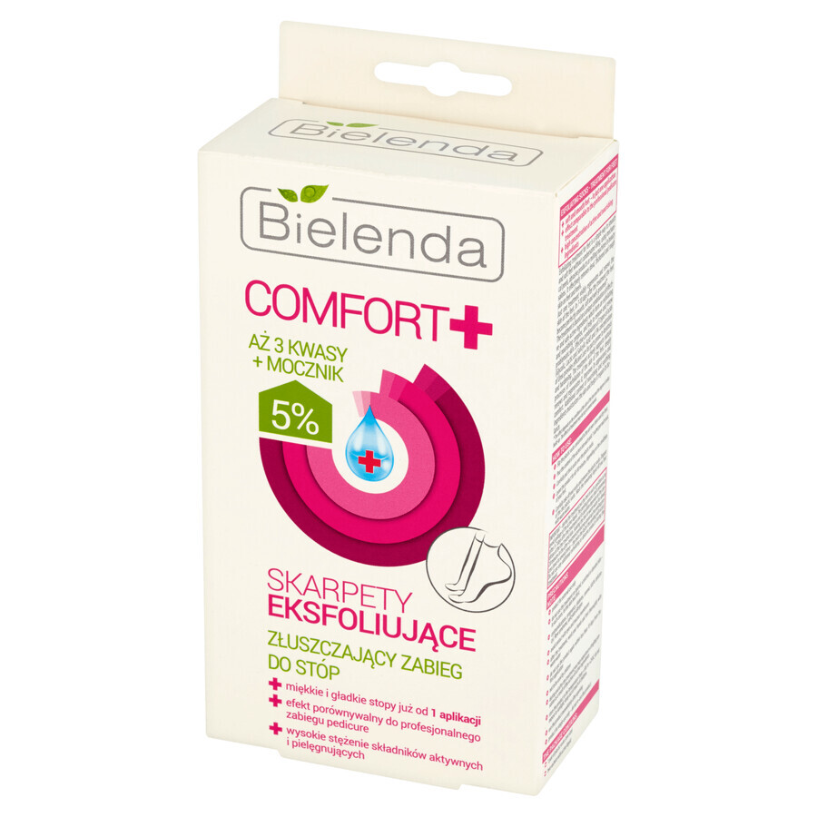 Bielenda Comfort+, calcetines exfoliantes, tratamiento exfoliante para pies, 1 par