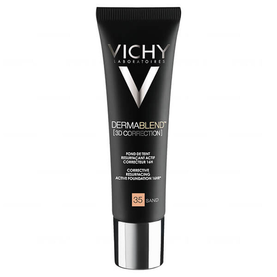 Vichy Dermablend Correzione 3D, fondotinta livellante della superficie cutanea, n. 35, Sabbia, 30 ml