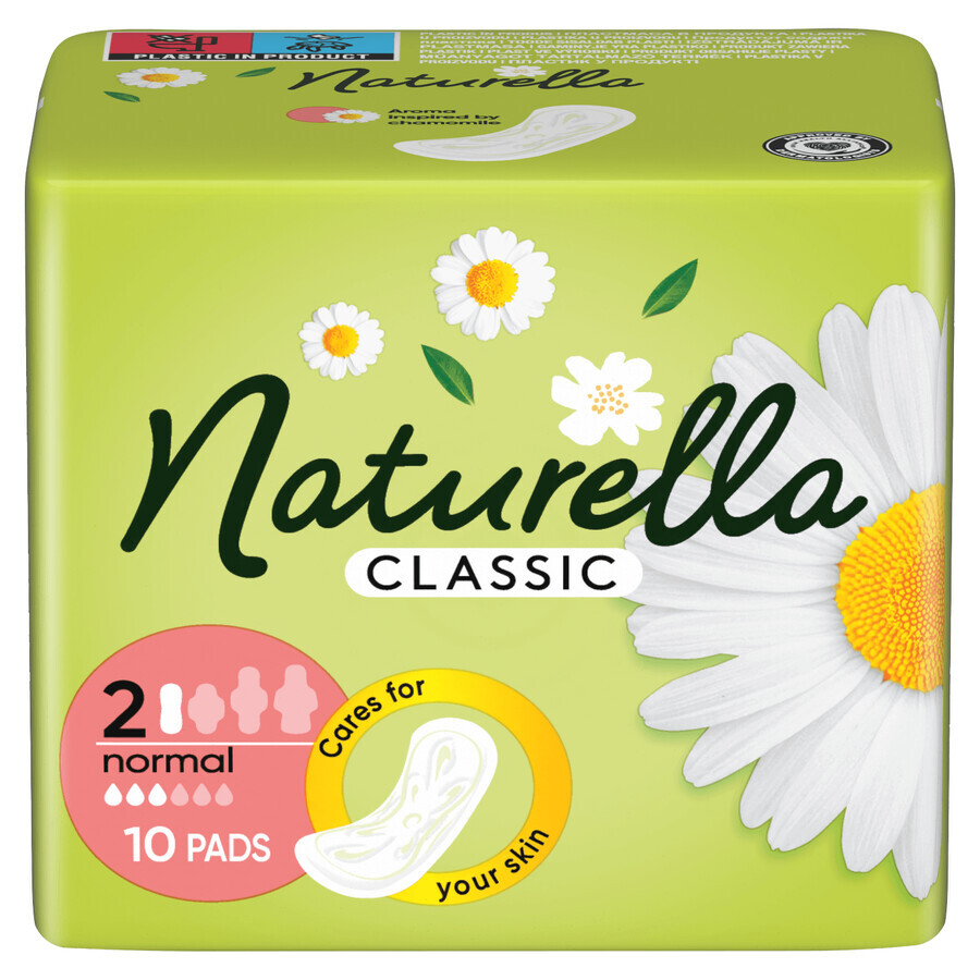 Naturella Classic, Damenbinden mit Flügeln, Kamille Normal, 10 Stück