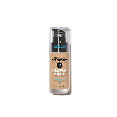 Revlon ColorStay, foundation for normal to dry skin, No. 180, Sand Beige, with pump, 30 ml